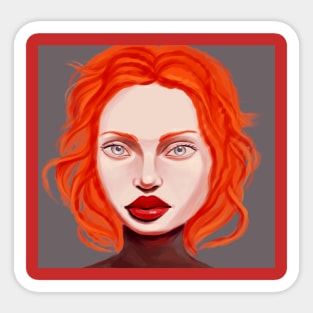 Redhead girl portrait Sticker